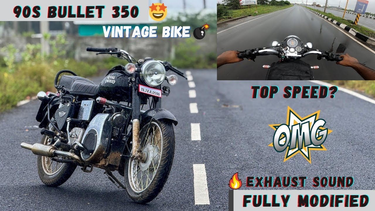 90s Bullet 350 - Fully Modified🔥/90kmpl Millega😳/Extreme Loud Exhaust🤯⚡/Cyclone Day😱/@Track_Twister 