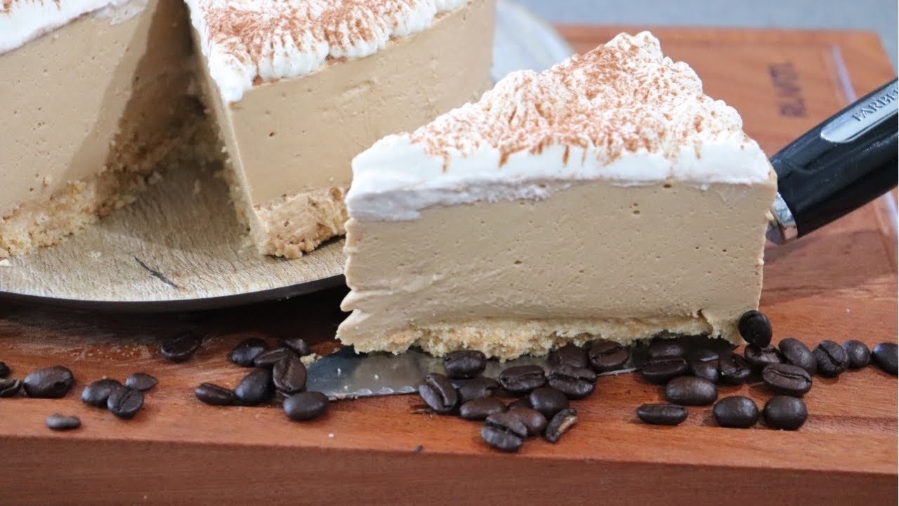 Cheesecake de cafe frio un postre delicioso para consentir a Mamá | postre sin horno