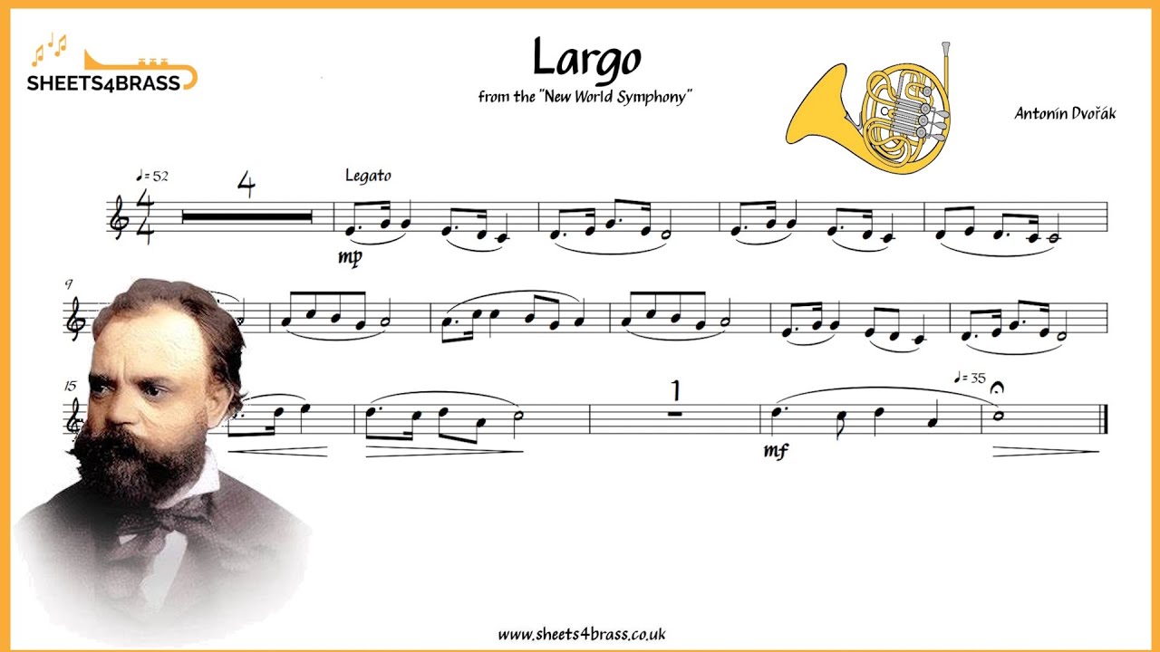 New World Symphony Theme | French Horn Solo with Sheet Music and Backing Track