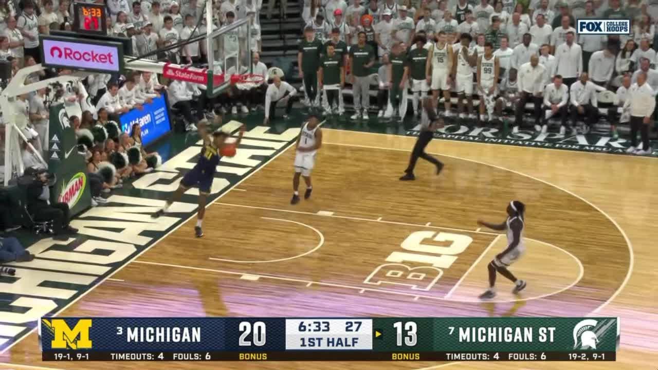 Aday Mara HEAVES a Pass to Morez Johnson Jr. for the JAM vs. Michigan State | Michigan Basketball