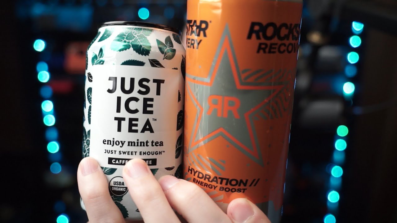 Trying Just Ice Tea Mint and Rockstar Recovery Orangeade