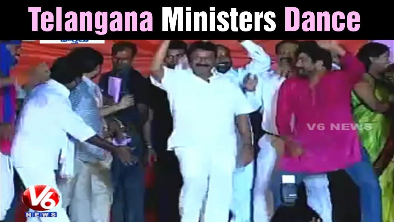Telangana Ministers dance in State Formation Day Celebrations - Teenmaar News (05-06-2015)