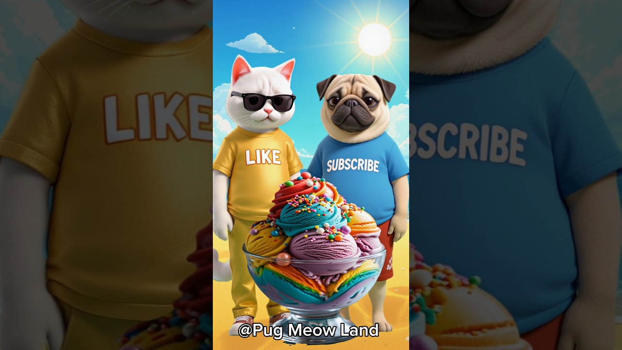 The poor pug and his little puppy.. What happened after the cat mocked them? 