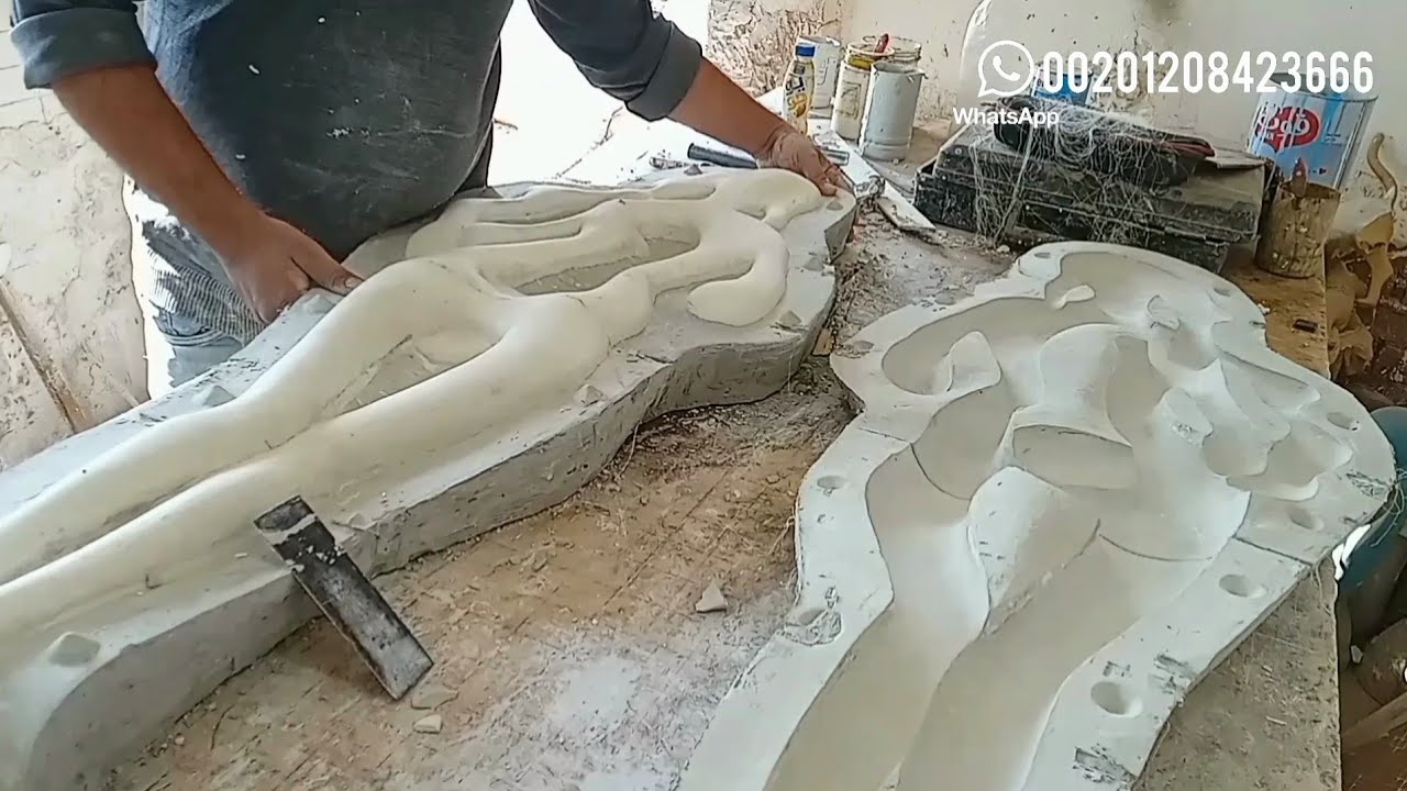 طريقة عمل قالب احترافى من الجبس والاسمنت .. Gypsum and cement mold