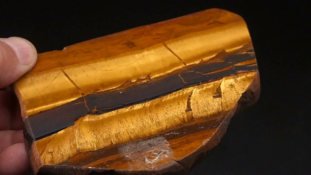 9112 Tigereye ca 9,5x12x1 cm Mount Brockman Australia 1986
