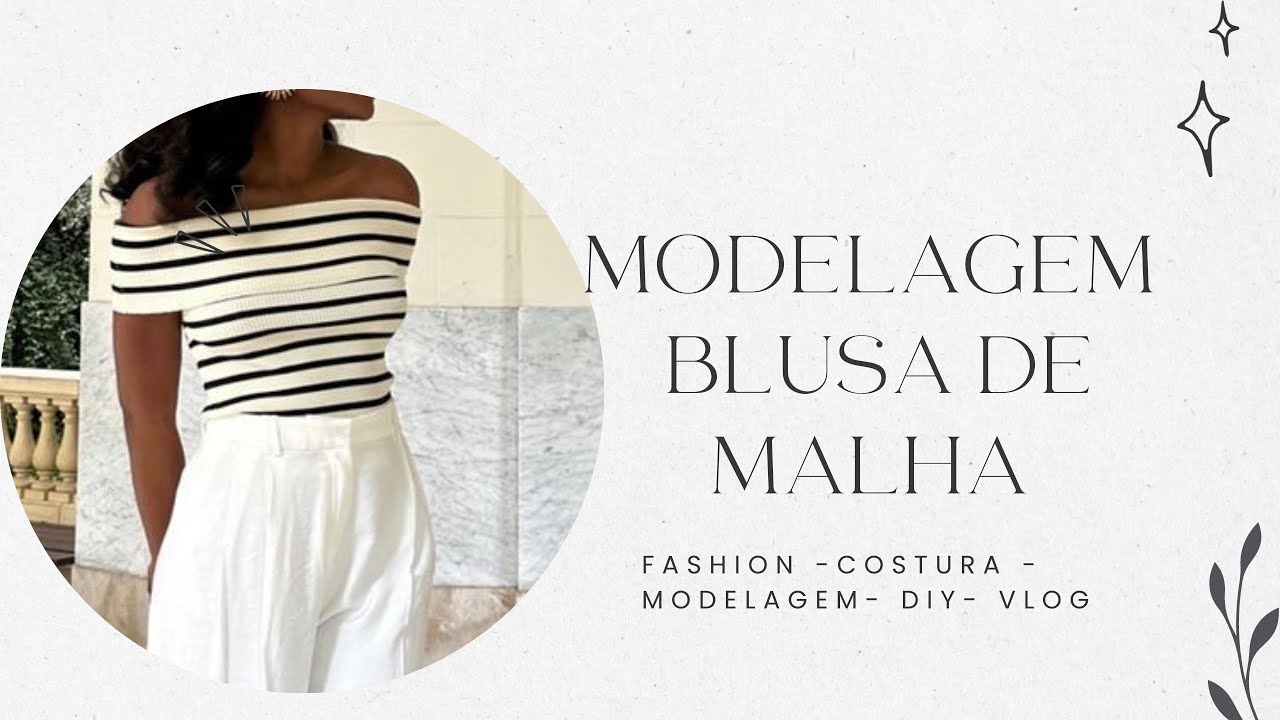 MODELAGEM BLUSA OMBRO A OMBRO DE MALHA / PASSO A PASSO #costureirainiciante #modelagemsobmedida