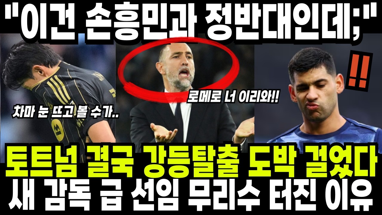 토트넘 결국 강등탈출 도박 걸었다! 새 감독 급 선임 무리수 터진 이유 