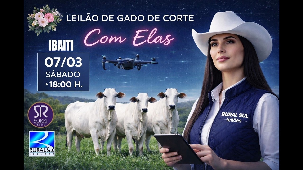LEILÃO GADO DE CORTE | COM ELAS | 07/03/2026 - IBAITI/PR | RURAL SUL LEILÕES