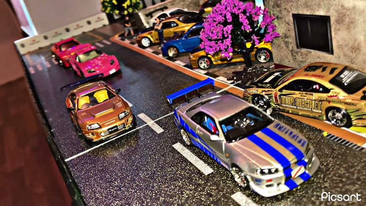 2 Fast and the 2 Furious Skyline R34 & Supra MK4 & S 2000 & RX 7 Race 1:64 Scale 🔥