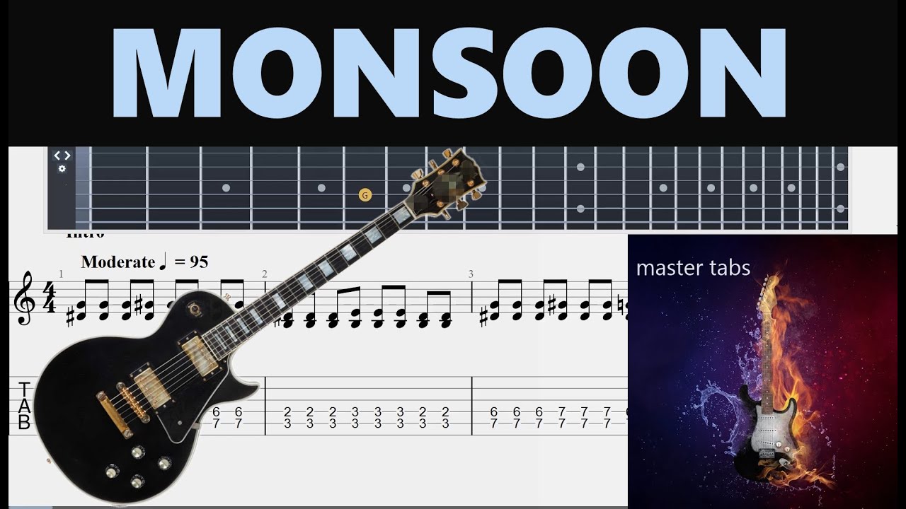 MONSOON |#tokiohotel#|#guitartabs | #Mastertabs#BestFreeYoutubeMusic# #germanpop  #softrocksongs