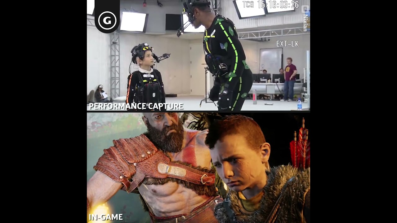 God of War: Performance motion capture vs. in-game footage!