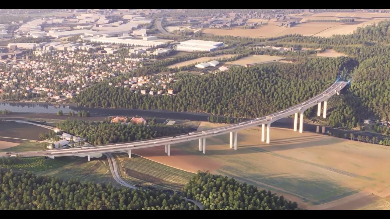 A 44: Sechsstreifige Erweiterung bei Kassel mit neuer Fuldaquerung, animierte Visualisierung