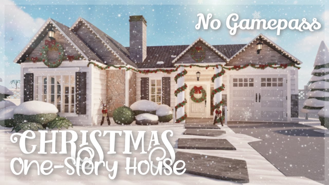 Roblox Bloxburg - No Gamepass One-Story Christmas House - Minami Oroi
