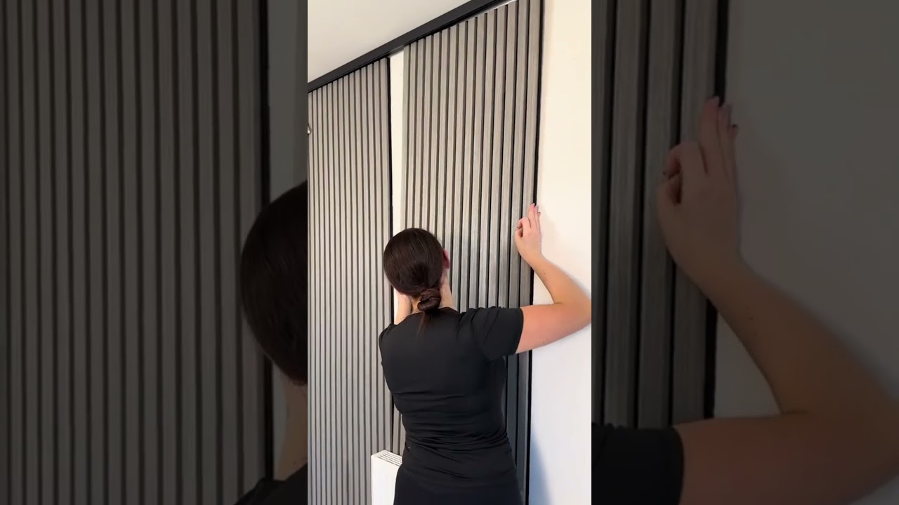 Slat Acoustic Panel Installation #acousticpanels #soundproofingmaterials
