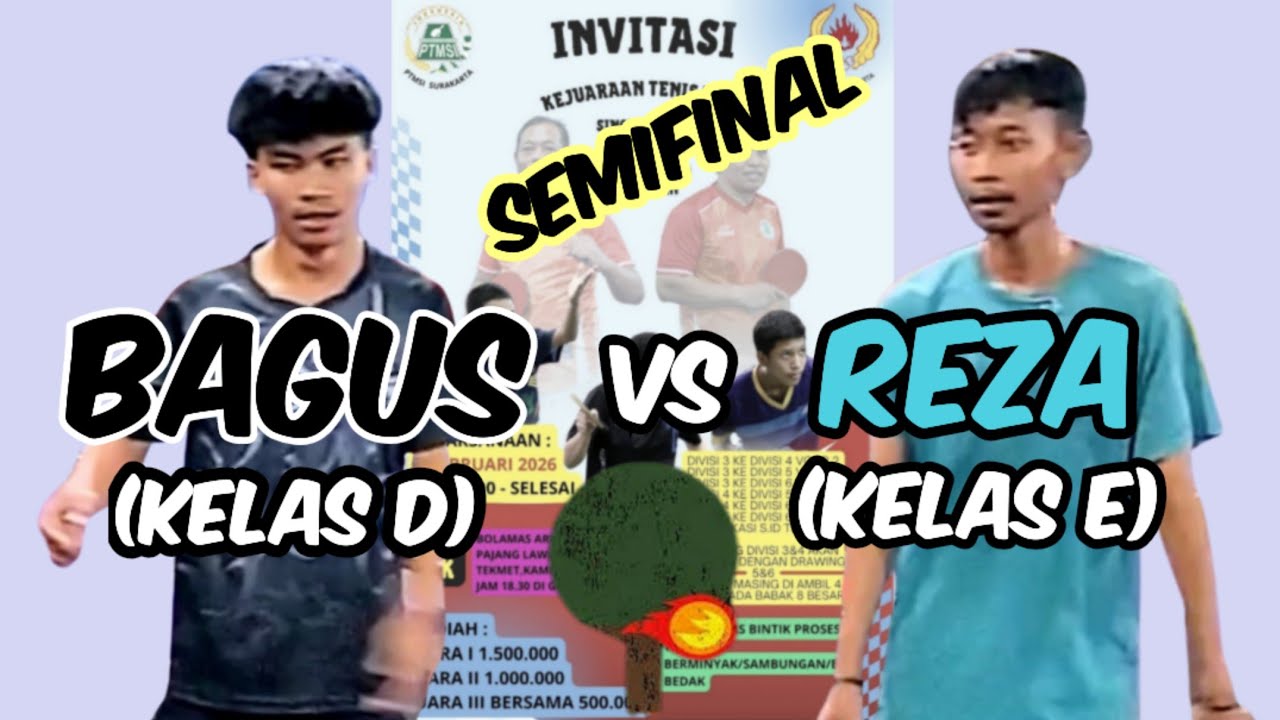 BAGUS (Pantisuko) vs REZA (NTT) 🏓🏓 Semifinal Invitasi Tenis Meja Bolamas