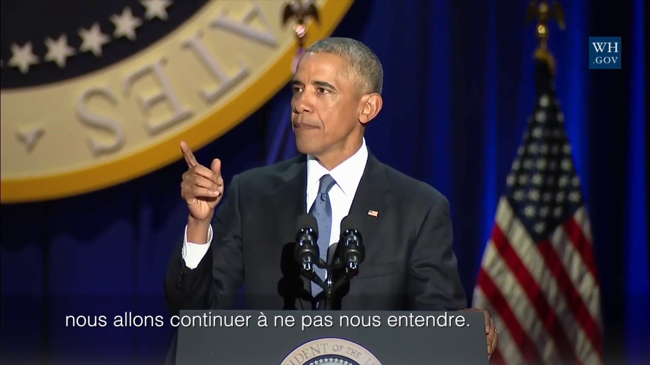 Le discours d'adieu de Barack Obama