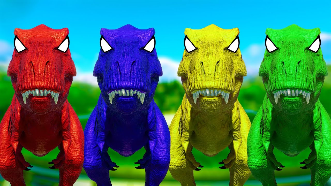 Tyrannosaurus Rex Spiderman vs Pro 8 Superhero Dinosaurs Epic Battle in Jurassic World Evolution 2