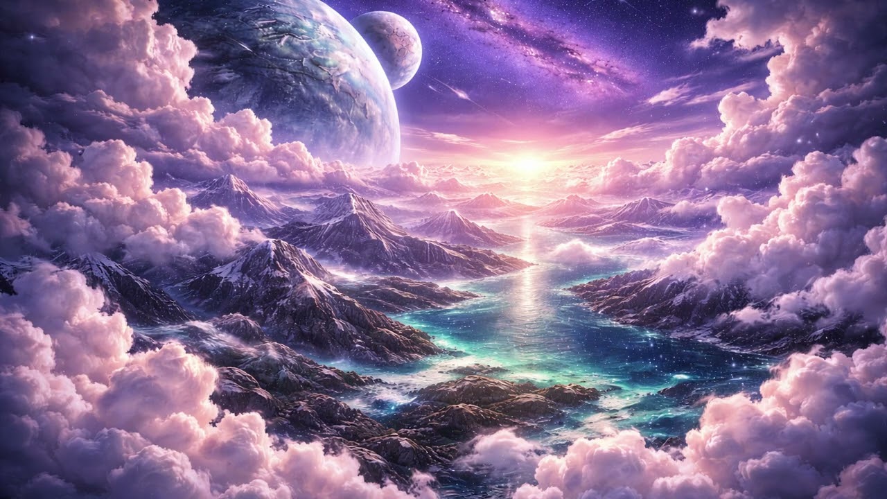 Ambient Space Sounds for Sleep | Above the Alien Clouds | 2 Hours