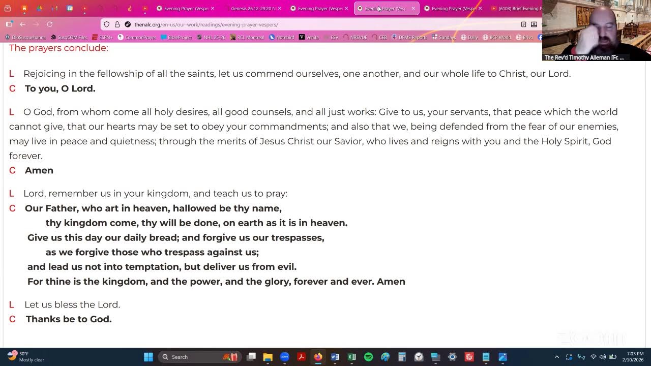 Brief Evening Prayer Office: 10 February '26 [Eve of Wednesday]