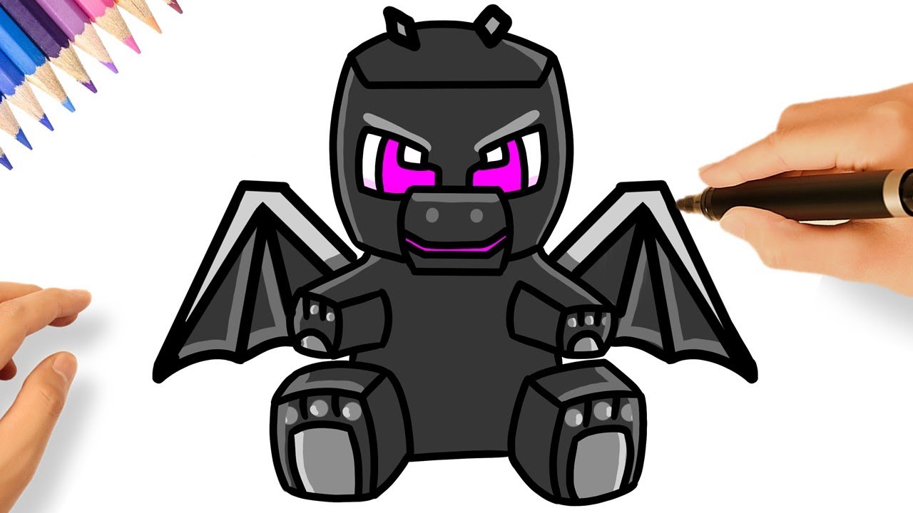 HOW TO DRAW MINECRAFT ENDER DRAGON BABY