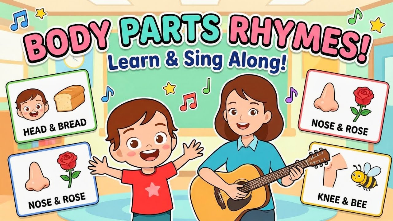 Body parts name rhymes | easy with songs| preschool learning 