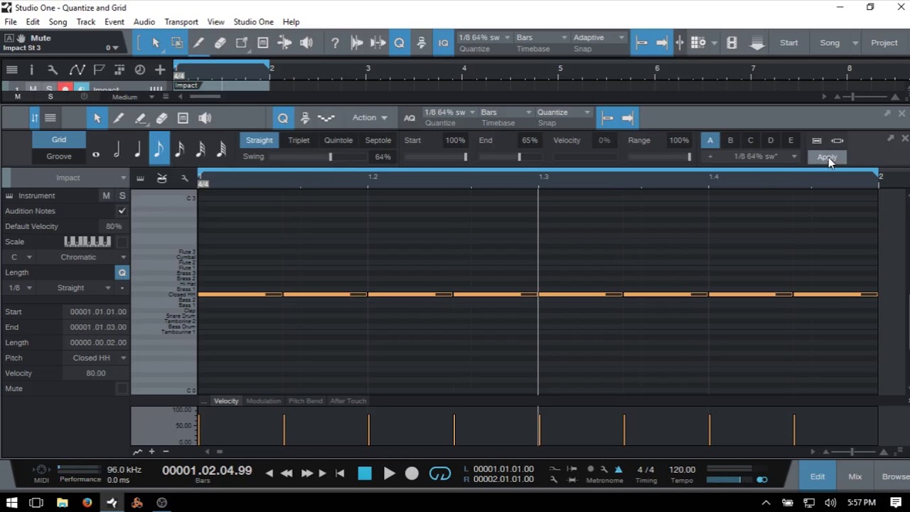 Learn Studio One 3.5 | Using the Quantize Panel & Grid | In-Depth