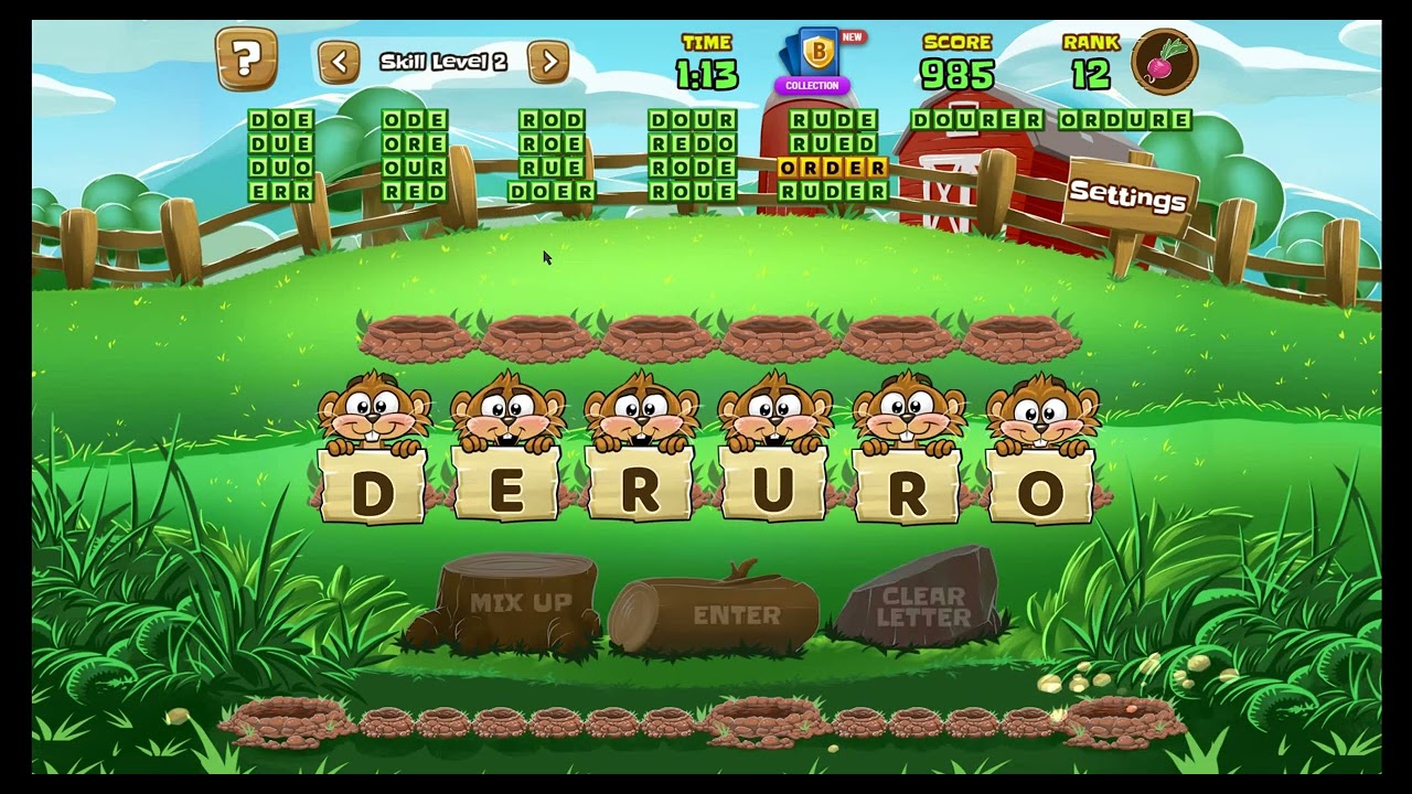 Playing Word Whomp HD on Pogo (100 subscribers special)
