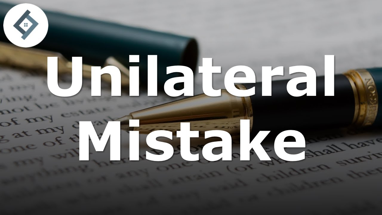 Unilateral Mistake | Contract Law