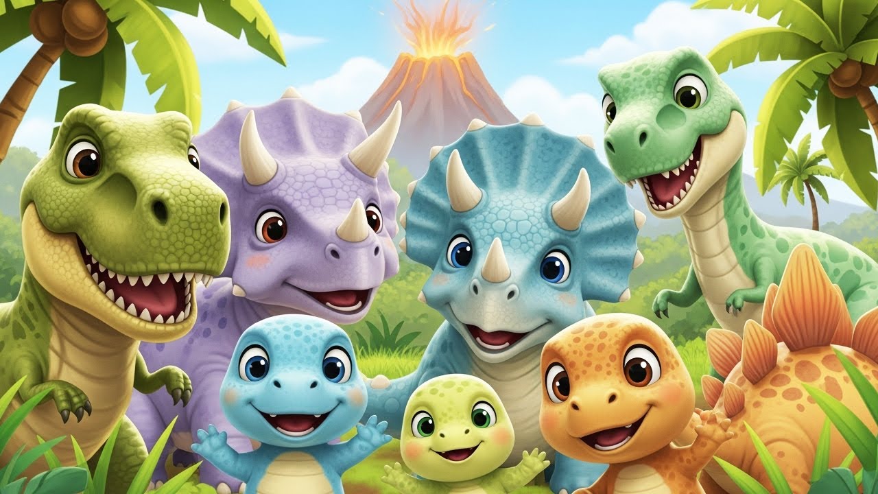Dinosaur Dance Song for Kids | Fun Dino Rhymes & Learning Video