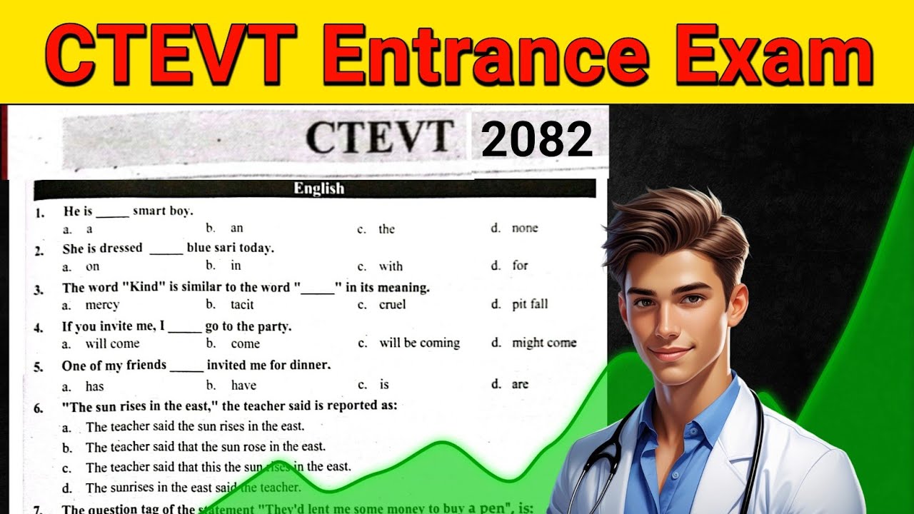 Ctevt entrance exam model questions 2082 | pcl nursing , staff nurse entrance model questions