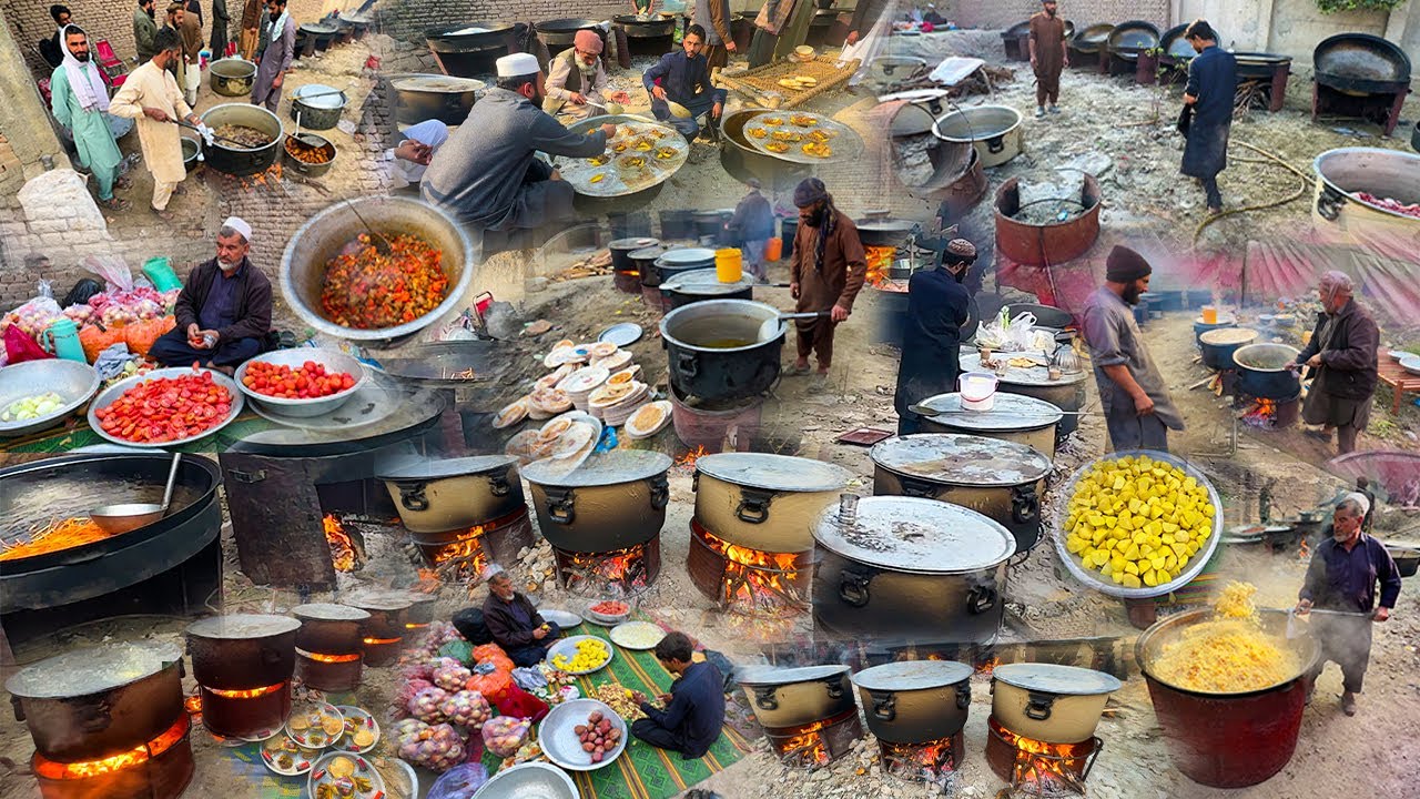 Afghanistan Biggest and Traditional Marriage Ceremony  | Mega Kabuli Pulao Cooking for 15000 People