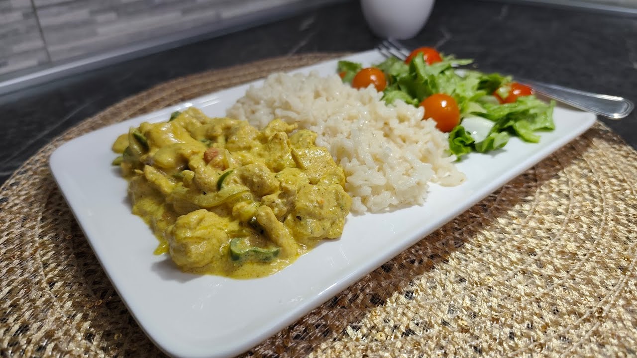 Pollo al curry cremoso/Ricetta facile e veloce 