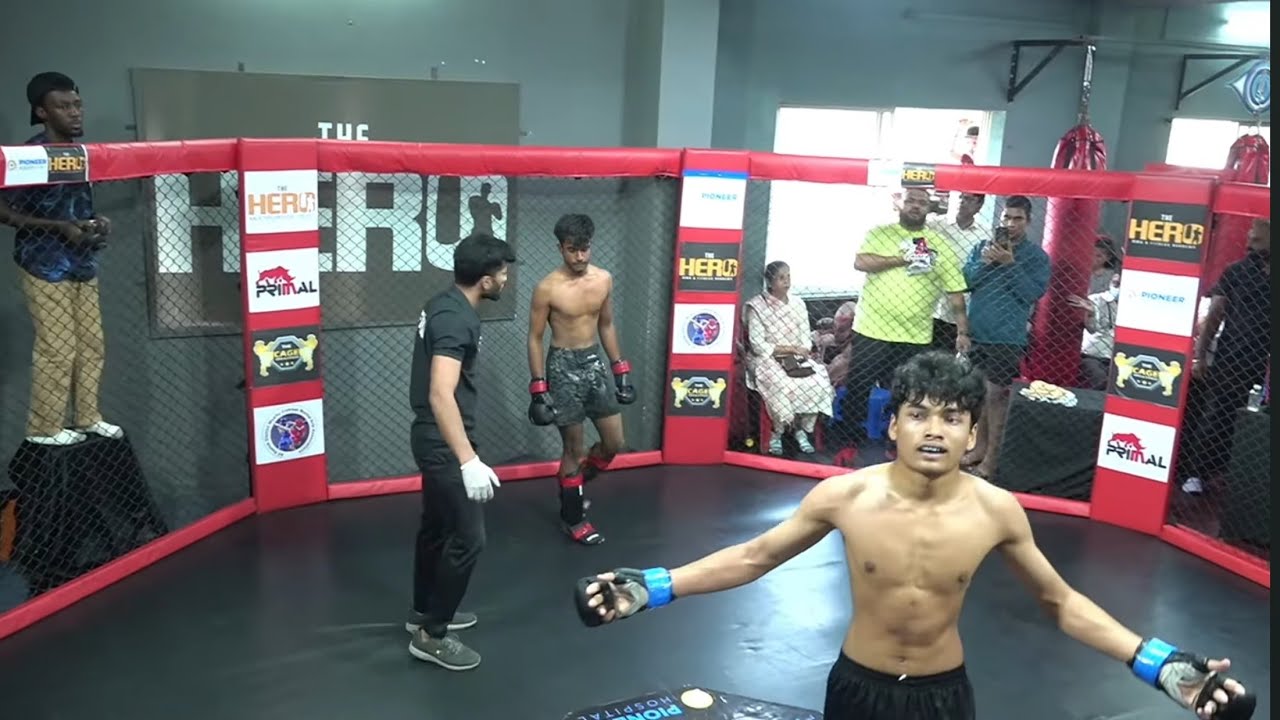 Sufiyan shaikh MMA full fight. Win by knockout in the second round 33 seconds.   