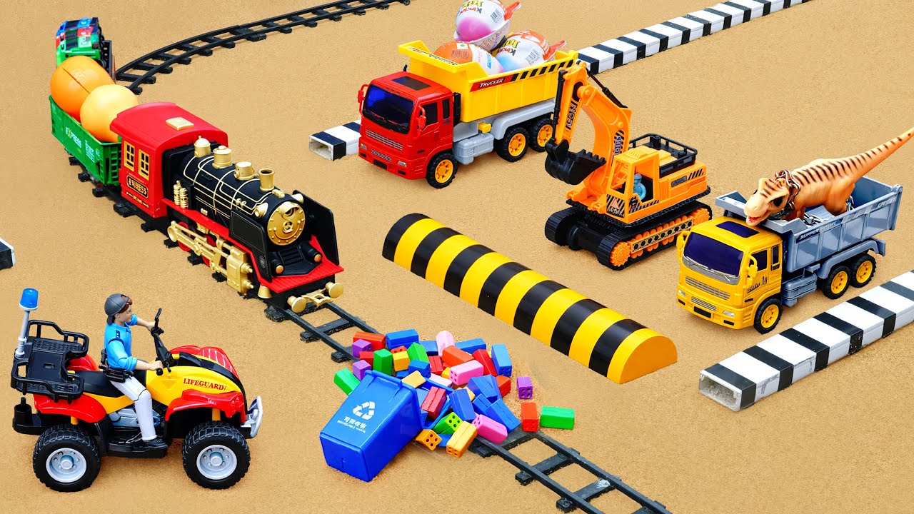 Train Crash - DIY Mini Tractor Science Project Making Tracks 2 Barriers