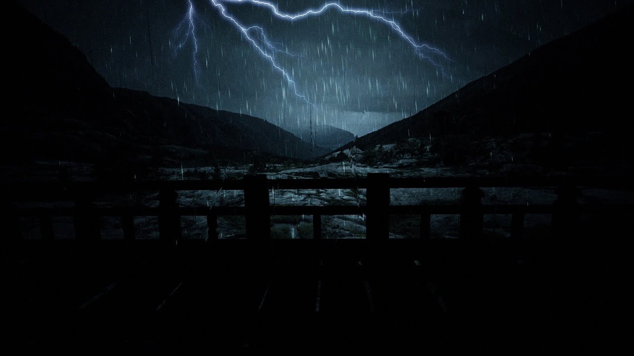 Rainstorm at the Dry Ocean with Heavy Thunder Sounds for Sleeping | Dimmed Screen Rain Sleep Sounds