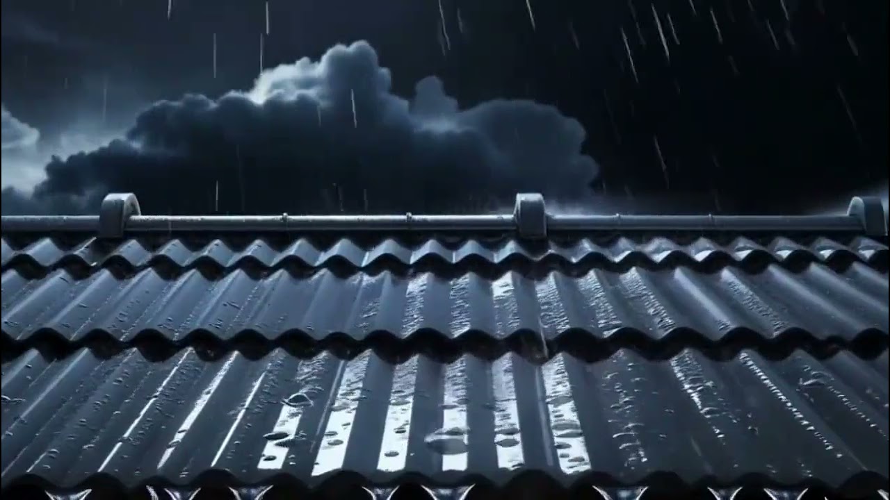 Gentle Rain on Tin Roof at Night ASMR | Natural Sleep Ambience