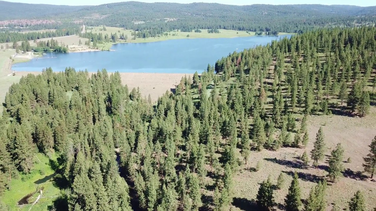 Flyover: Pilcher Creek Reservoir June 2019, North Powder, Oregon