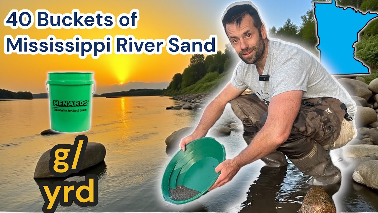 Промывка 40 вёдер из реки Миссисипи! Сколько золота?