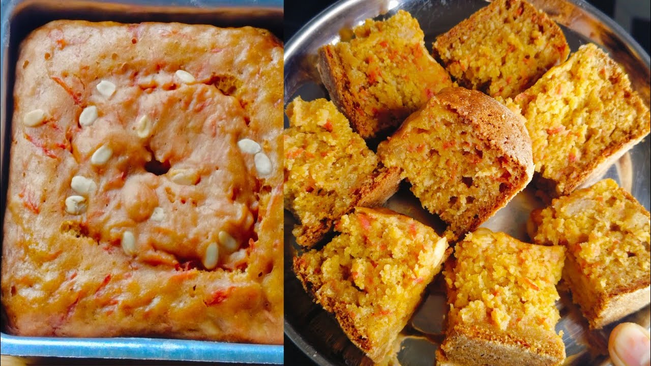 बिना egg बिना maida k gajar का केक बनाये ghar m#carrot cake#@vlogging with kids24