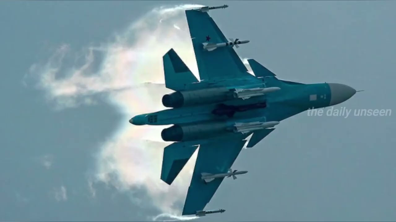 Ukraine Armed Forces Shot Down a Russian SU-34 Fullback Fighter Bomber Jet in Izyuk.