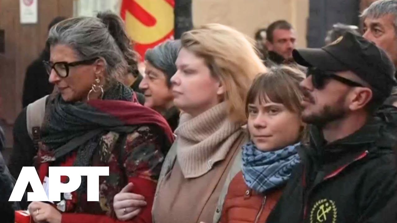 WATCH: Greta Thunberg Marches in Rome as Thousands Rally for Gaza | APT