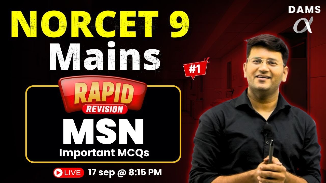 MSN  #1# IMPORTANT MCQs NORCET 9 MAINS | RAPID REVISION |by AWG Sir