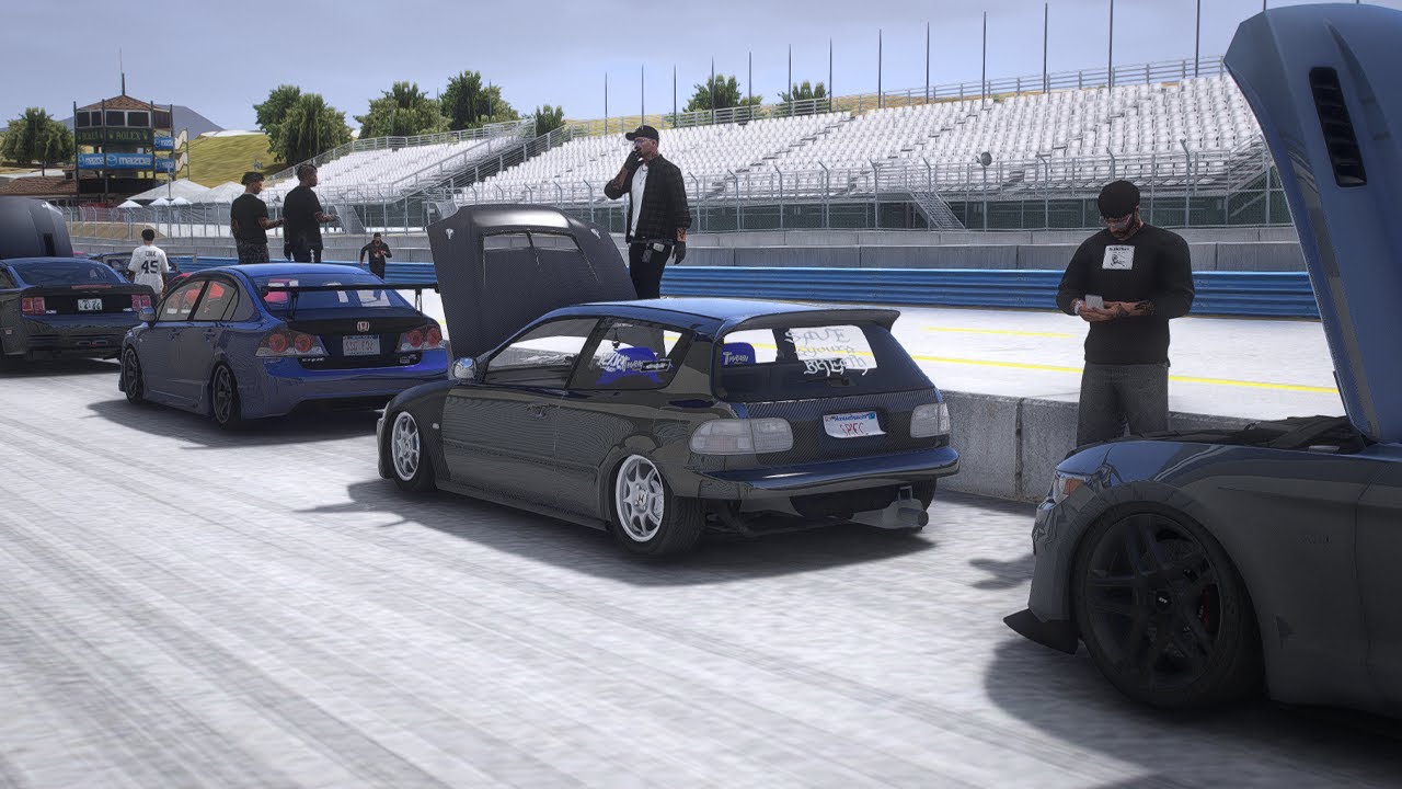 Трек-день на моей любимой Honda Civic K20 EG6 на трассе Laguna Seca в GTA 5 PC FiveM.