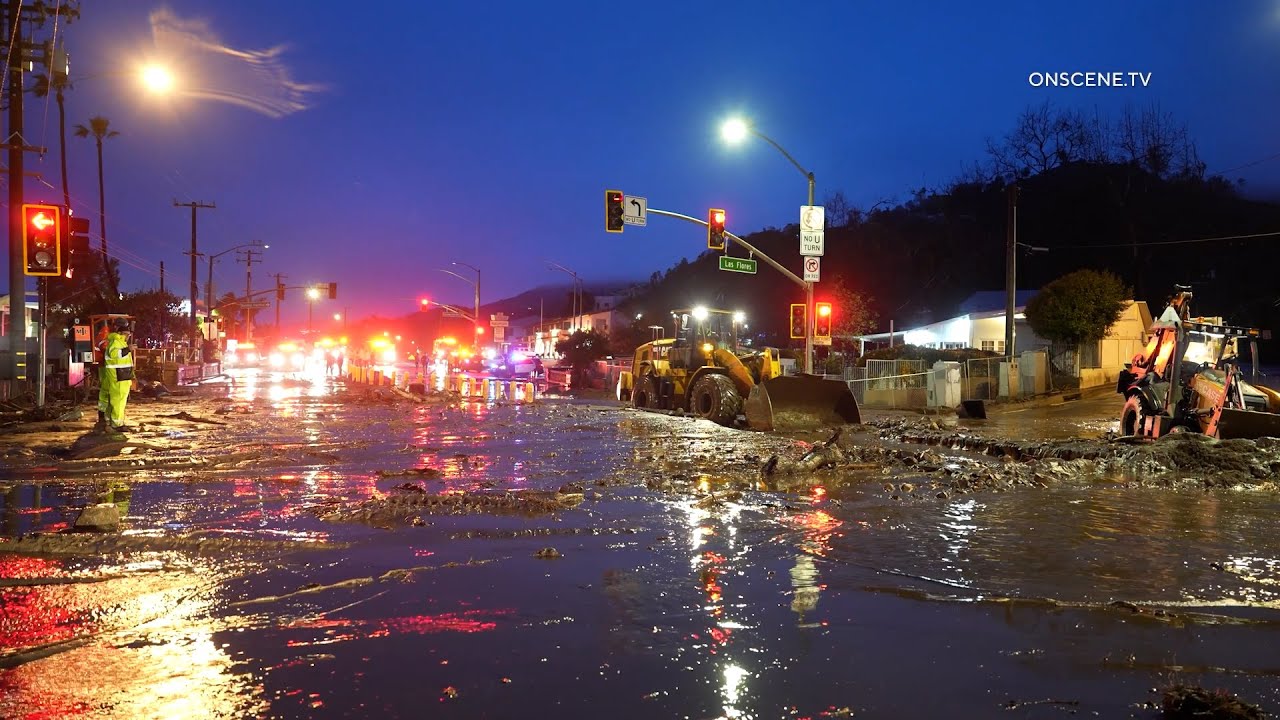 Mud Slides Along PCH in Malibu