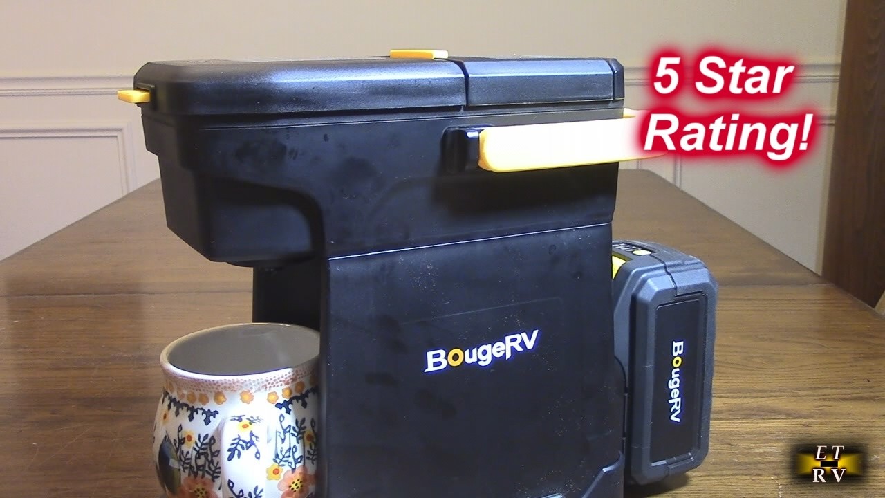 CORDLESS COFFEE MACHINE! BougeRV  -Battery Powered or 120V , K Cup or Grounds!
