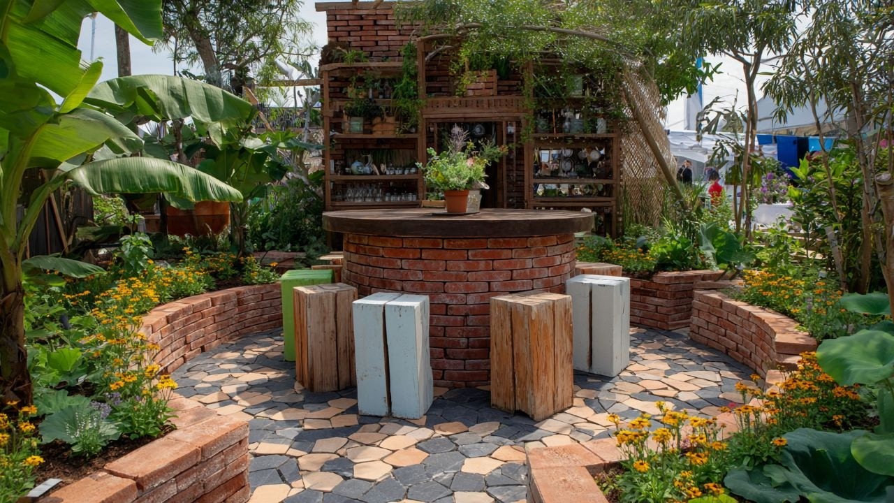 Build a Gorgeous DIY Outdoor Bar Using Recycled Materials!