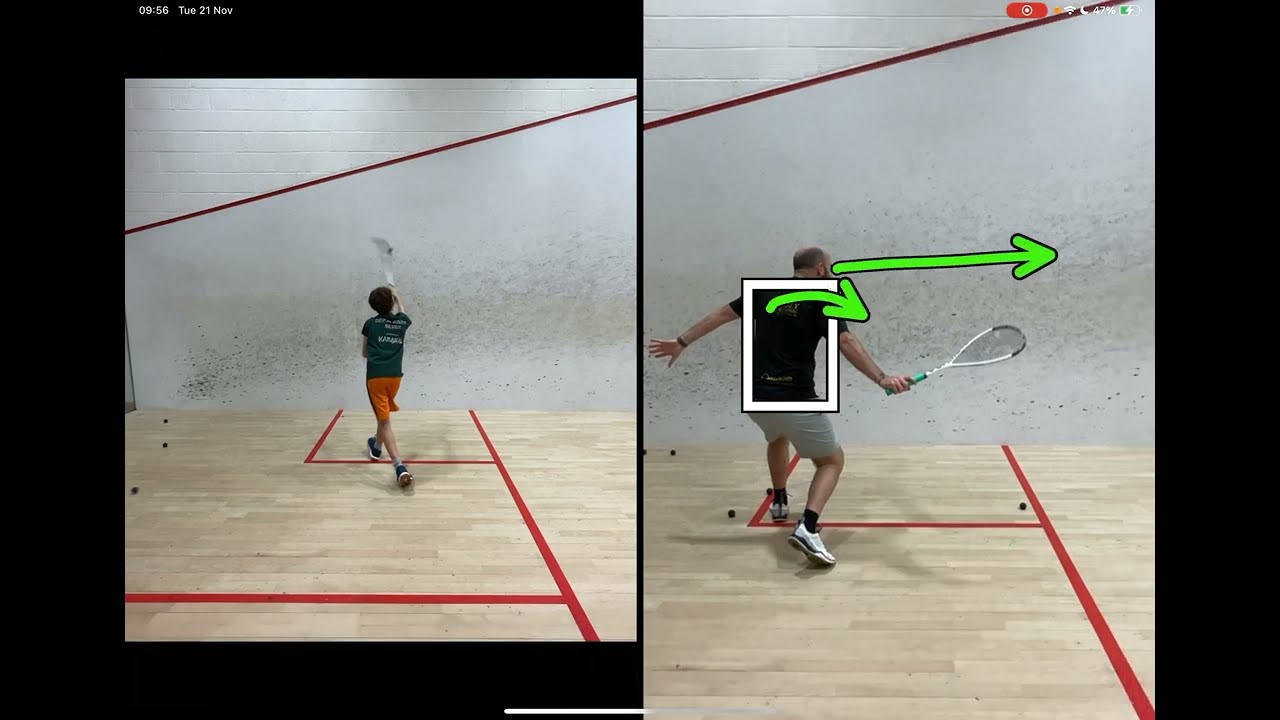 The High Backhand Volley in Squash Technique
