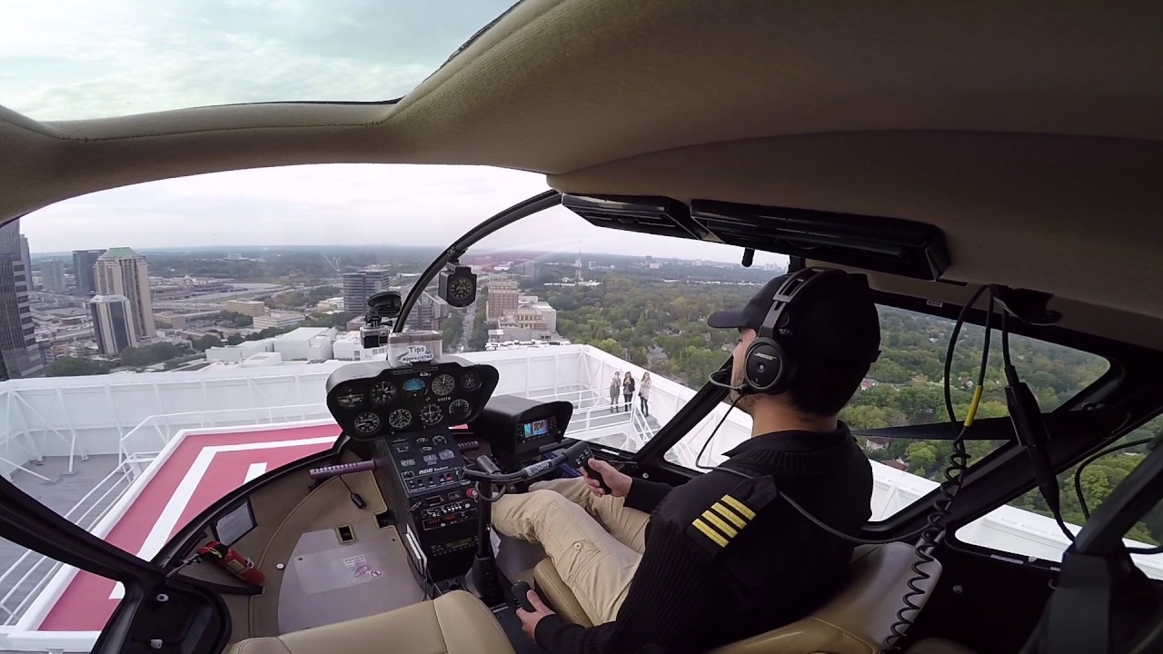 Flying R66 To A New Helipad in Atlanta (Colony Square)