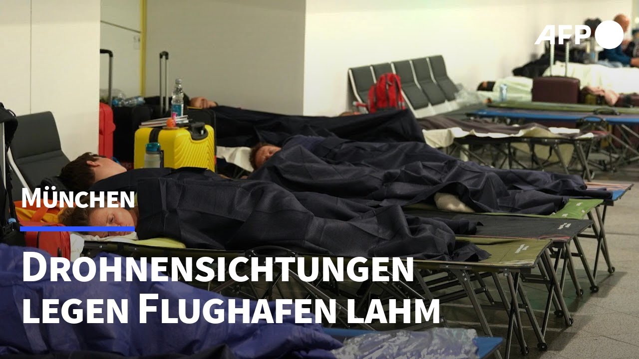 Drohnen am Flughafen München: Tausende Passagiere gestrandet | AFP
