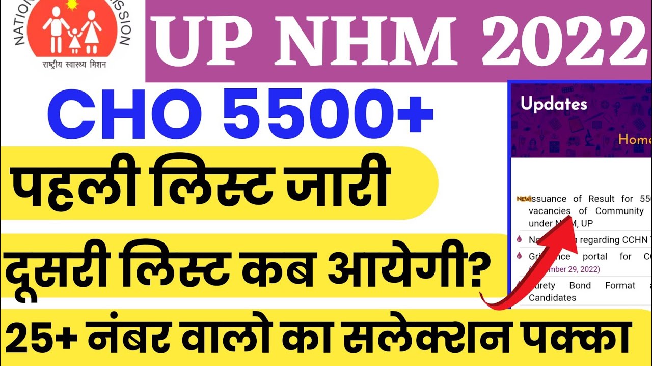 cho 5500 result 2022 , upnhm cho 5500 result 2022, cho 5500 waiting list, cho waiting list kab Ayega